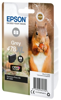 ORIGINALE Epson Cartuccia d'inchiostro Grigio C13T04F64010 478XL 830 pagine 11,2ml