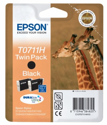 Epson Giraffe Confezione doppia Nero T0711H Inchiostri DURABrite Ultra