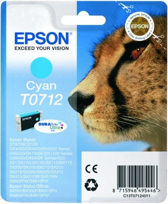ORIGINALE Epson Cartuccia d'inchiostro ciano C13T07124012 T0712 345 pagine 5,5ml