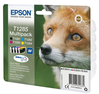 Epson Cart Ink Multipack T128 (Nero, Ciano, Magenta, Giallo), Serie M Volpe