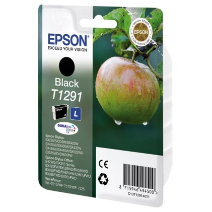ORIGINALE Epson Cartuccia d'inchiostro nero C13T12914012 T1291 385 pagine 11,2ml