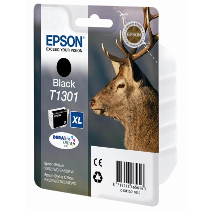 ORIGINALE Epson Cartuccia d'inchiostro nero C13T13014012 T1301 XL 945 pagine 25,4ml