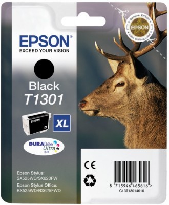 ORIGINALE Epson Cartuccia d'inchiostro nero C13T13014012 T1301 XL 945 pagine 25,4ml