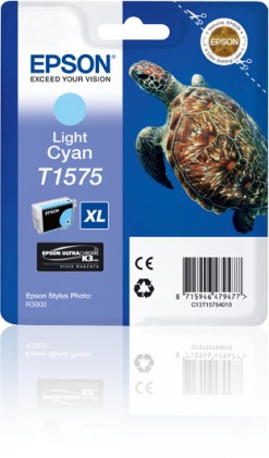 ORIGINALE Epson Cartuccia d'inchiostro ciano (chiaro) C13T15754010 T1575 XL 2300 pagine 25,9ml