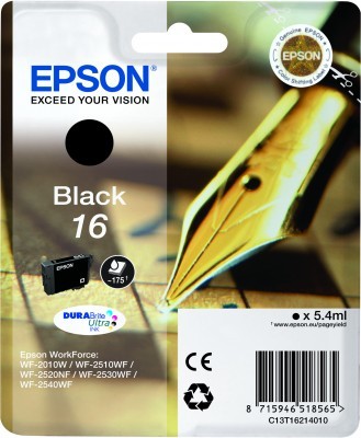 ORIGINALE Epson Cartuccia d'inchiostro nero C13T16214012 16 175 pagine 5,4ml standard