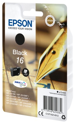 Cartuccia Epson originale C13T16214022 - DURABRITE BLACK 16