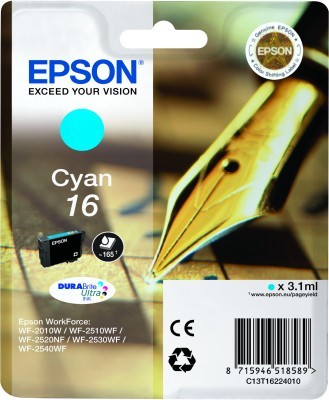 Epson Cart Ink Ciano Per Wf-2510Wf, Wf-2520Nf, Wf-2530Wf Wf-2540Wf Serie 16 Penna E Cruciverba