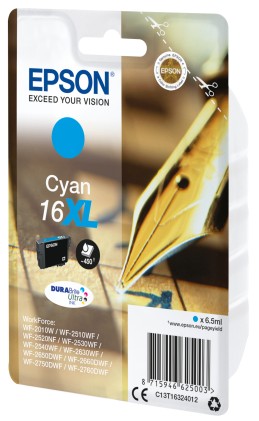Epson Cart Ink Xl Ciano Per Wf-2510Wf, Wf-2520Nf, Wf-2530Wf Wf-2540Wf Serie 16Xl Penna E Cruciverba