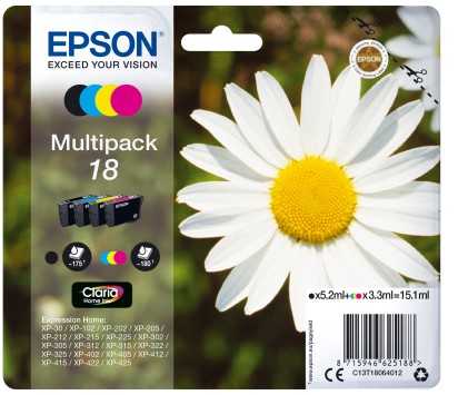Originale Epson Cart Ink Multipack Per Xp-102/202/205/302/305/402 Serie Margherita