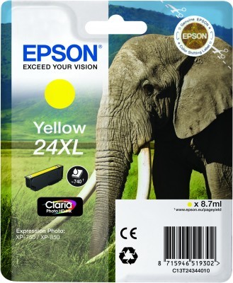ORIGINALE Epson Cartuccia inchiostro giallo C13T24344012 24 XL 740 pagine 8,7ml XL