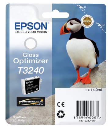ORIGINALE Epson Cartuccia d&#39;inchiostro Trasparente C13T32404010 T3240 3350 pagine 14ml Gloss Optimizer