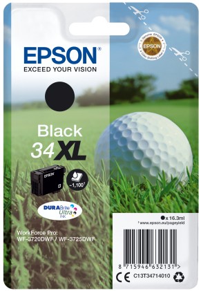 ORIGINALE Epson Cartuccia d'inchiostro nero C13T34714010 34 XL 1100 pagine 16,3ml