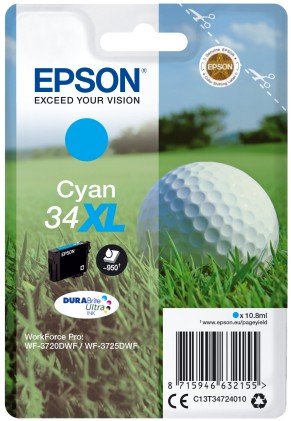Epson Golf ball Singlepack ciano 34XL DURABrite Ultra Ink