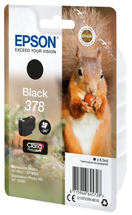 ORIGINALE Epson Cartuccia d'inchiostro nero C13T37814010 378 240 pagine 5,5ml