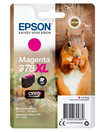 ORIGINALE Epson Cartuccia d'inchiostro magenta C13T37934010 378XL 830 pagine 9,3ml