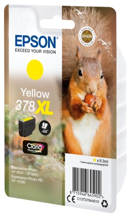 ORIGINALE Epson Cartuccia d'inchiostro giallo C13T37944010 378XL 830 pagine 9,3ml