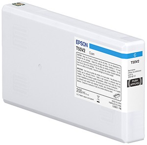 ORIGINALE Epson Cartuccia d'inchiostro ciano C13T55W200 T55W2 200ml