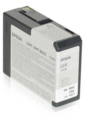 ORIGINALE Epson Cartuccia d'inchiostro lightlightblack C13T580900 T5809 80ml