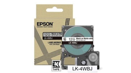 ORIGINALE Epson Nastro nerosuBianco LK-4WBJ C53S672062