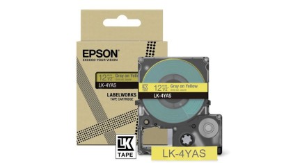 ORIGINALE Epson Nastro Grigiosugiallo LK-4YAS C53S672104