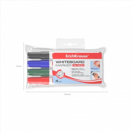 ErichKrause 12849 evidenziatore 4 pz Tipo di punta Nero, Blu, Verde, Rosso