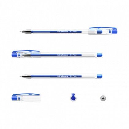 ErichKrause 17627 penna gel Fine/Medio Penna in gel con cappuccio Blu 12 pz