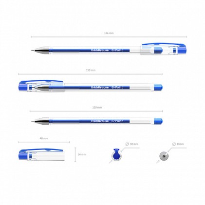 ErichKrause 17627 penna gel Fine/Medio Penna in gel con cappuccio Blu 12 pz