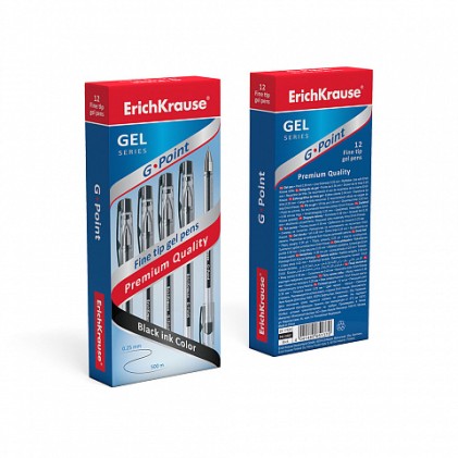 ErichKrause 17628 penna gel Penna in gel con cappuccio Fine/Medio Nero / 1 pezzo
