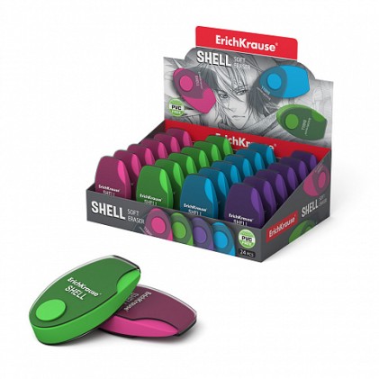ErichKrause Shell gomma per cancellare Gomma termoplastica (TPR) Multicolore 24 pz