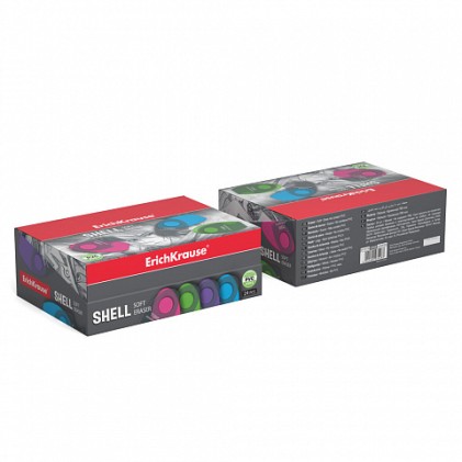 ErichKrause Shell gomma per cancellare Gomma termoplastica (TPR) Multicolore 24 pz