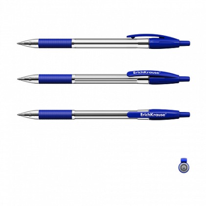 ErichKrause R-301 Classic Matic&Grip Blu Penna a sfera retrattile a clip Fine 50 pz