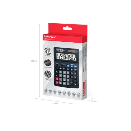 ErichKrause DC-4512 calcolatrice Desktop Calcolatrice di base Nero