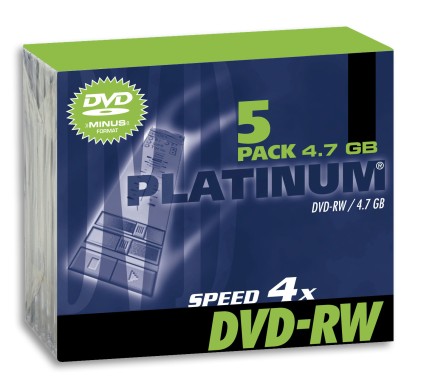 DVD Platinum DVD-RW 4.7GB 5 pz. Slim