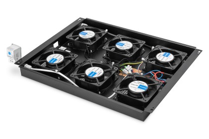 Kit 6 Ventole Con Termostato Colore Nero Per Armadi Linea Server