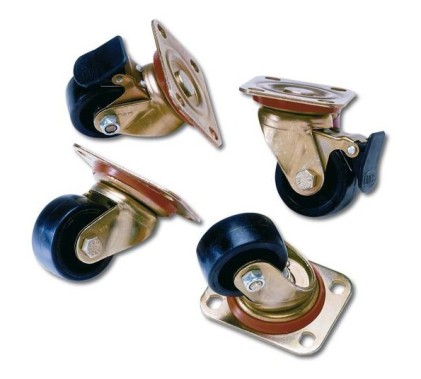 Set 4 Ruote (Due Bloccabili) Per Armadi Rack Carico Fino A 250 Kg.
