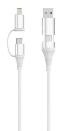 Ewent EC1076 cavo USB USB 2.0 2 m USB A/USB C USB C/Lightning 0,48 Gbit/s 60 W Bianco