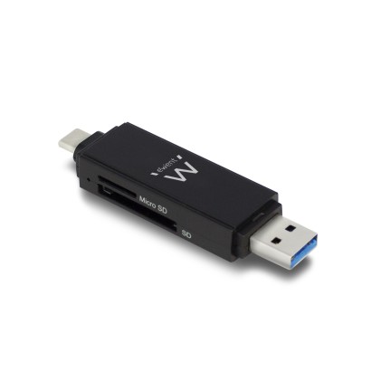 Ewent EW1075 lettore di schede USB 3.2 Gen 1 (3.1 Gen 1) Type-A/Type-C Nero
