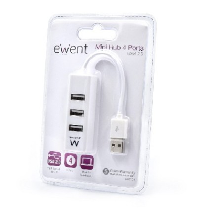 Ewent EW1122 hub di interfaccia USB 2.0 Bianco