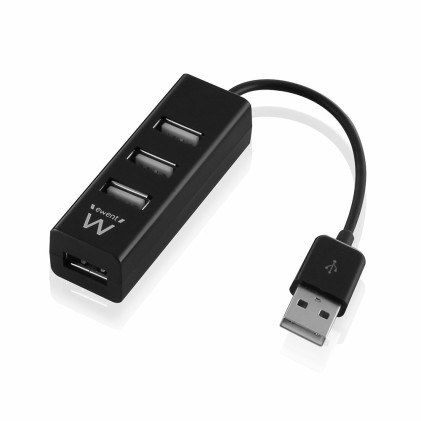 Ewent EW1123 hub di interfaccia USB 2.0 480 Mbit/s Nero