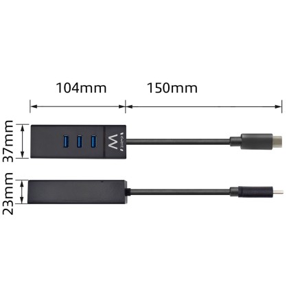 Ewent EW1141 replicatore di porte e docking station per laptop USB 3.2 Gen 1 (3.1 Gen 1) Type-C Nero