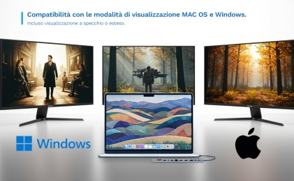 Ewent EW1150 replicatore di porte e docking station per laptop Cablato USB 3.2 Gen 1 (3.1 Gen 1) Type-C Alluminio