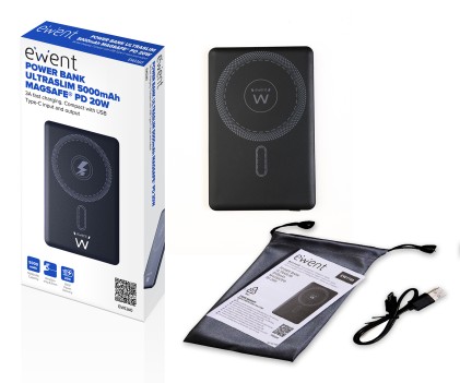 Ewent UltraSlim 5000mAh MagSafe PD 22.5W Power Bank