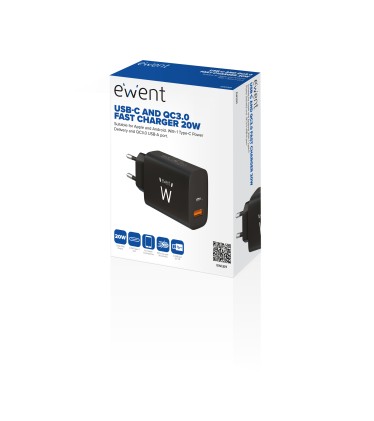 Ewent EW1319 Caricabatterie per dispositivi mobili Universale Nero AC Ricarica rapida Interno