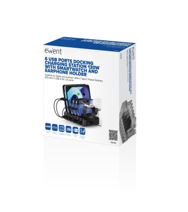 Ewent EW1335 Caricabatterie per dispositivi mobili Universale Nero AC Ricarica rapida Interno