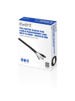 Ewent EW1559 organizer per cavi Universale Guaina intrecciata per cavi Nero 1 pz