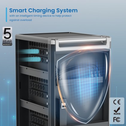 Ewent EW1701 portable device management cart& cabinet Armadio per la gestione dei dispositivi portatili Nero, Grigio