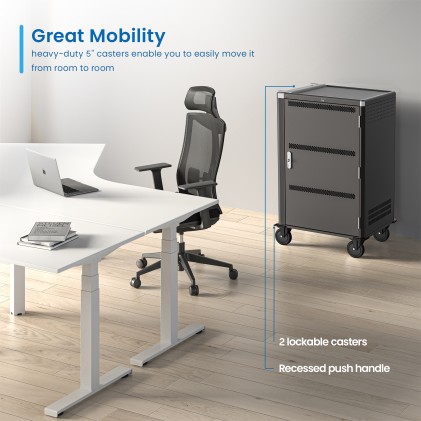 Ewent EW1701 portable device management cart& cabinet Armadio per la gestione dei dispositivi portatili Nero, Grigio