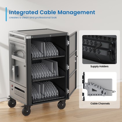 Ewent EW1701 portable device management cart& cabinet Armadio per la gestione dei dispositivi portatili Nero, Grigio