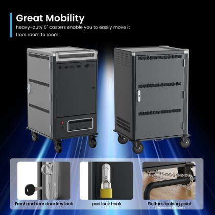 Ewent EW1701 portable device management cart& cabinet Armadio per la gestione dei dispositivi portatili Nero, Grigio