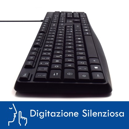 Ewent EW3000 tastiera Ufficio USB QWERTY Italiano Nero
